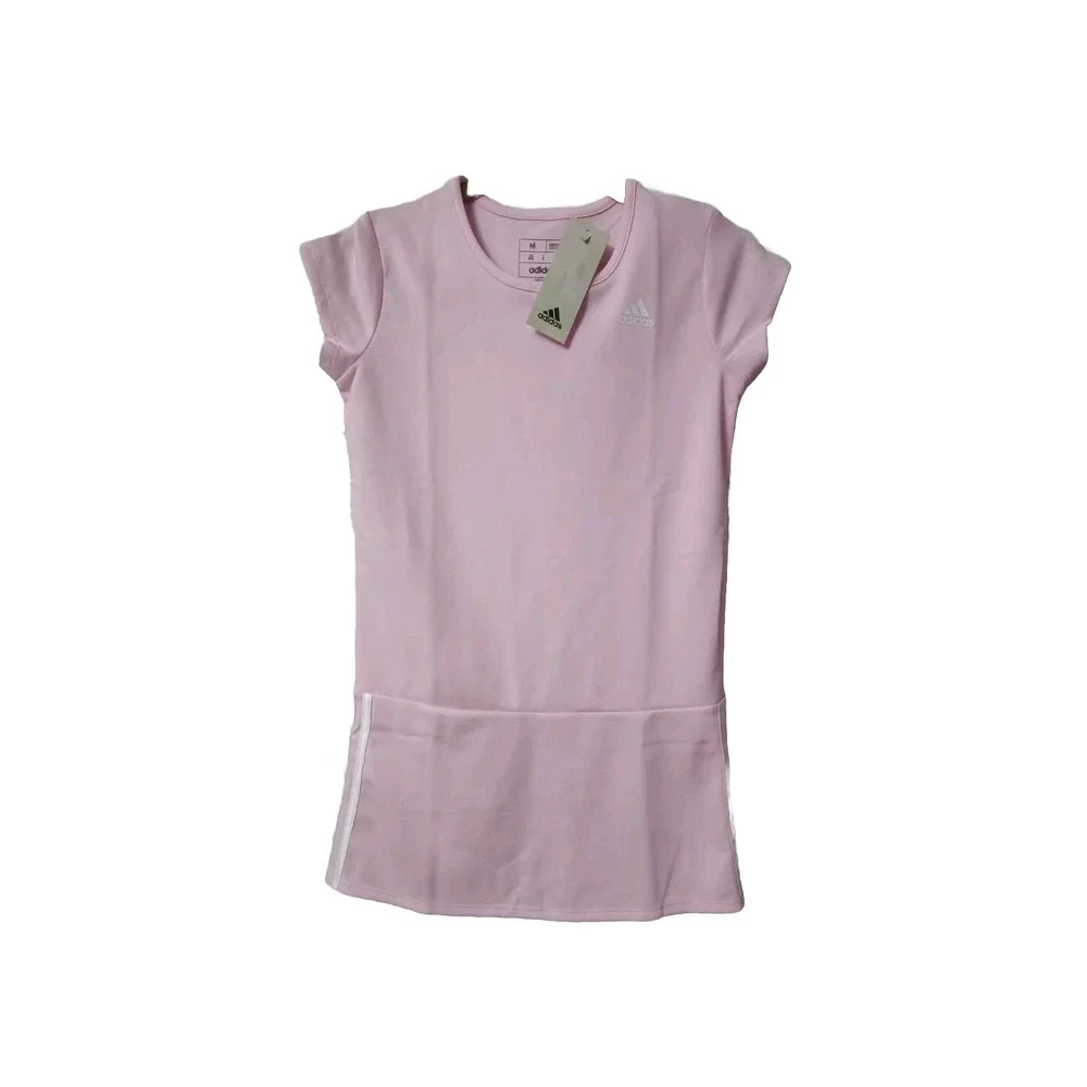Adidas Girls Short Sleeve Dress The Brand With The 3 Stripes‎ Color Pink Size.L